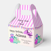 Pink Girly Dinosaur Party Geschenkschachtel (Rückseite)