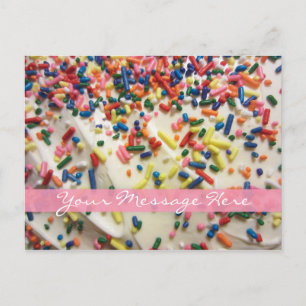 Pink Girly farbenfrohe Backwaren & Sprinkle Geburt Postkarte