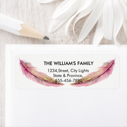 Pink Girly Feather Bird Peacock Wedding (Insitu)