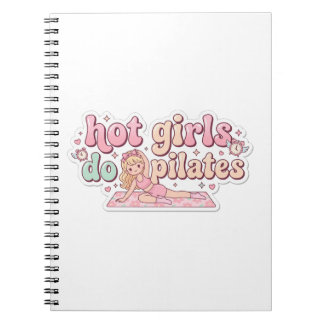 Pink Girly Fitness Planner, Pilates Girl Gift Notizblock