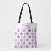 Pink Girly Floral Custom Tasche (Vorderseite)