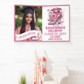 Pink Girly Foto Custom Luxury Abschluss Banner (InSitu)