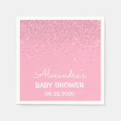 Pink Girly Funkelnd Glitzer Kinderdusche Serviette (Vorderseite)