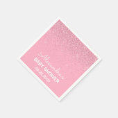 Pink Girly Funkelnd Glitzer Kinderdusche Serviette (Ecke)