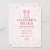 Pink Girly Galentine's Day Brunch Einladung (Vorderseite)