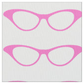 Pink Girly Geek Glasses Fabric Stoff (Nahaufnahme)