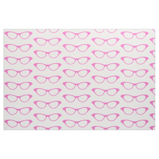 Pink Girly Geek Glasses Fabric Stoff (Fat Quarter (45,7 x 55,9 cm))