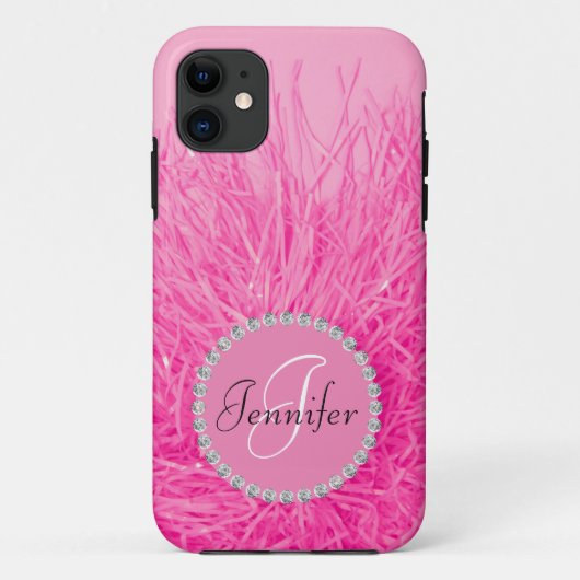 Pink Girly Glam Hübsch Monogram Name Personalisier Case-Mate iPhone Hülle (Rückseite)