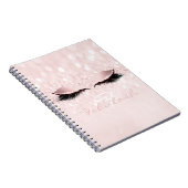 Pink Girly Glitzer Makeup Funkelnd Monogram Name Notizblock (Rechte Seite)