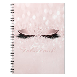 Pink Girly Glitzer Makeup Funkelnd Monogram Name Notizblock
