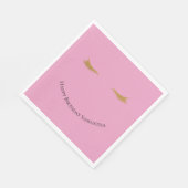 Pink Girly Gold Glam Glitzer Eyelashes Serviette (Ecke)