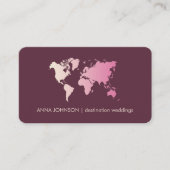 Pink Girly Gradient World Map Global Travel Agent Visitenkarte (Vorderseite)