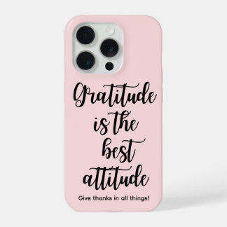 Pink Girly Gratitude iPhone 15 Phone Case Pro Hülle