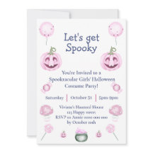 Pink Girly Halloween-Party Einladung