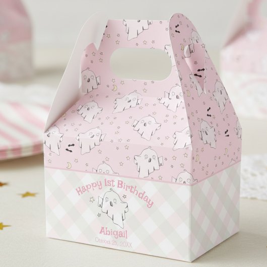 Pink & Girly Happy Erste Geburtstagsfeier Geschenkschachtel