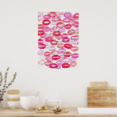 Pink Girly Kisses Poster (Küche)