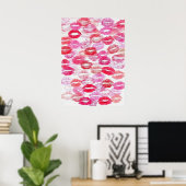 Pink Girly Kisses Poster (Heimbüro)