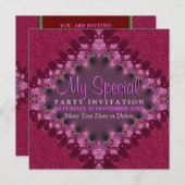 Pink Girly Lace Special Event-Party Einladung (Vorne/Hinten)