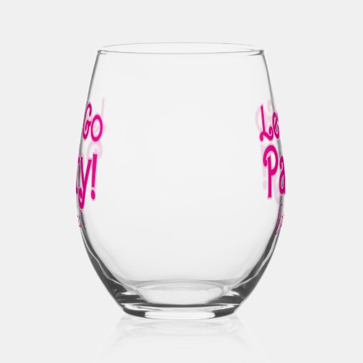Pink Girly Let's Go Party Bach Bash Weinglas Ohne Stiel (Links)