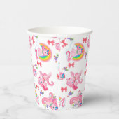 Pink Girly Magical Unicorn Rainbow Paper Cup Pappbecher (Rechts)