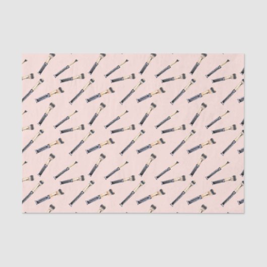 Pink Girly Makeup Pinsel (Design 74 Pink Serie) Seidenpapier (Vorderseite)