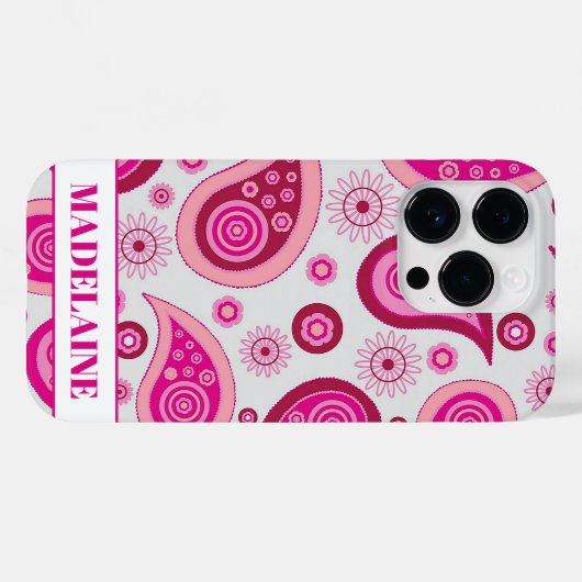 Pink Girly Modern Pattern Case-Mate iPhone Hülle (Rückseite (Horizontal))