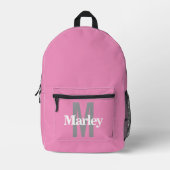 Pink Girly Name Bedruckter Rucksack (Vorderseite)