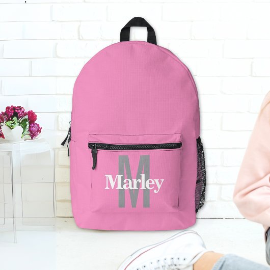 Pink Girly Name Bedruckter Rucksack