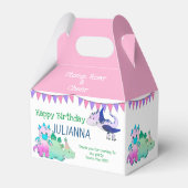 Pink Girly Niedlich Baby Dinosaur Kinder Party Geschenkschachtel (Rückseite)
