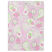 Pink Girly Niedlich Chic Preppy Paisley Monogram Klemmbrett (Rückseite)