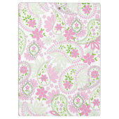 Pink Girly Niedlich Chic Preppy Paisley Monogram Klemmbrett (Rückseite)