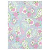 Pink Girly Niedlich Chic Preppy Paisley Monogram Klemmbrett (Rückseite)