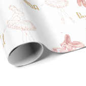 Pink Girly Pastel Ballerina Schuhe Geschenkpapier (Rolleneckpunkt)