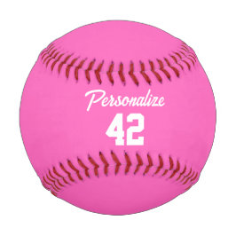 Pink Girly Personalisiert Baseball