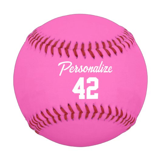 Pink Girly Personalisiert Baseball (Vorderseite)