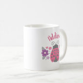 Pink Girly Personalisiert Ladybug Tasse (VorderseiteRechts)