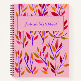 Pink Girly Personalisiert Sketchbook Notizblock