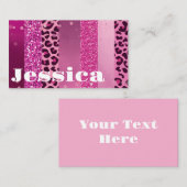 Pink Girly Personalisierter Glitzer Visitenkarte (Vorne/Hinten)
