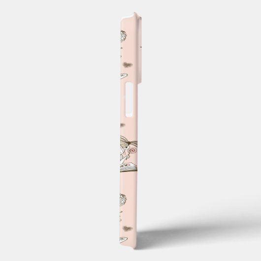 Pink Girly Reading Cat Floral Fun Niedlich Case-Mate iPhone Hülle (Rückseite / Rechts)