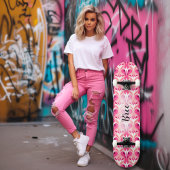 Pink Girly Retro Muster Skateboard