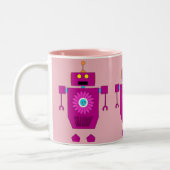 PINK GIRLY ROBOT TOUR MIT BLUME ZWEIFARBIGE TASSE (Links)