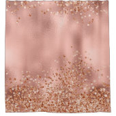 Pink Girly Rose Gold Glitzer Sparkasse Duschvorhang (Vorderseite)