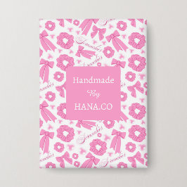 Pink Girly Scrunchies Pattern Cute Hair Accessory Button