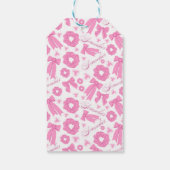 Pink Girly Scrunchies Pattern Cute Hair Accessory Geschenkanhänger (Rückseite)