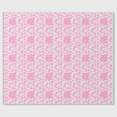 Pink Girly Scrunchies Pattern Cute Hair Accessory  Geschenkpapier (Flach)