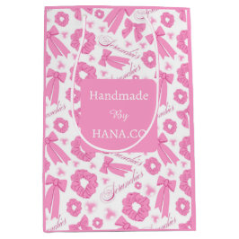 Pink Girly Scrunchies Pattern Cute Hair Accessory Mittlere Geschenktüte