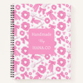 Pink Girly Scrunchies Pattern Cute Hair Accessory  Notizblock (Vorderseite)