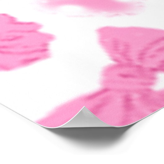 Pink Girly Scrunchies Pattern Cute Hair Accessory Poster (Ecke)