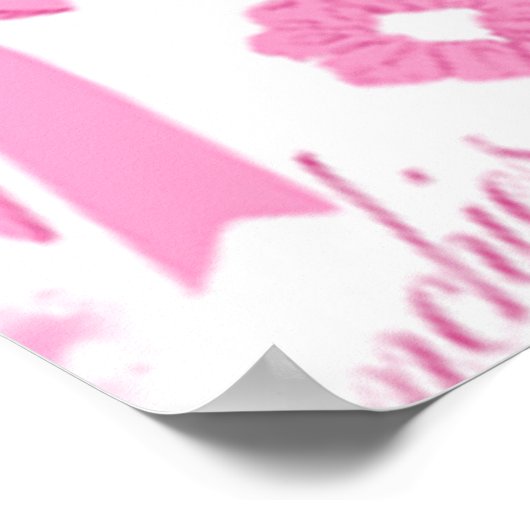 Pink Girly Scrunchies Pattern Cute Hair Accessory  Poster (Ecke)