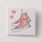 Pink Girly Sneakers Button (Vorderseite)